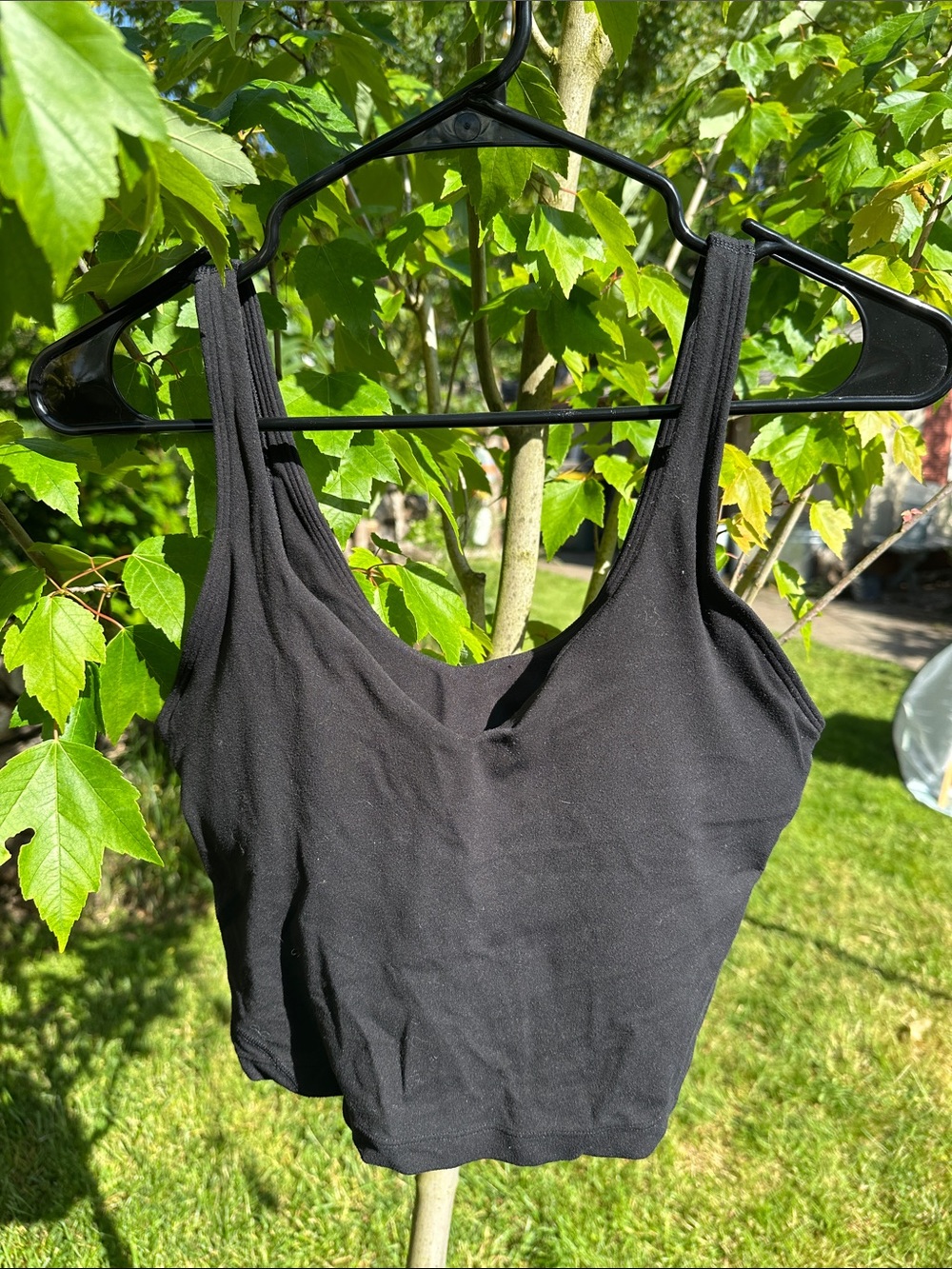 lululemon athletica Align Black Cropped V-Neck Tank Top